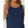 cheibear Women's Sleeveless Round Neck Tank Dress Sleepwear with Pockets - 4 of 4