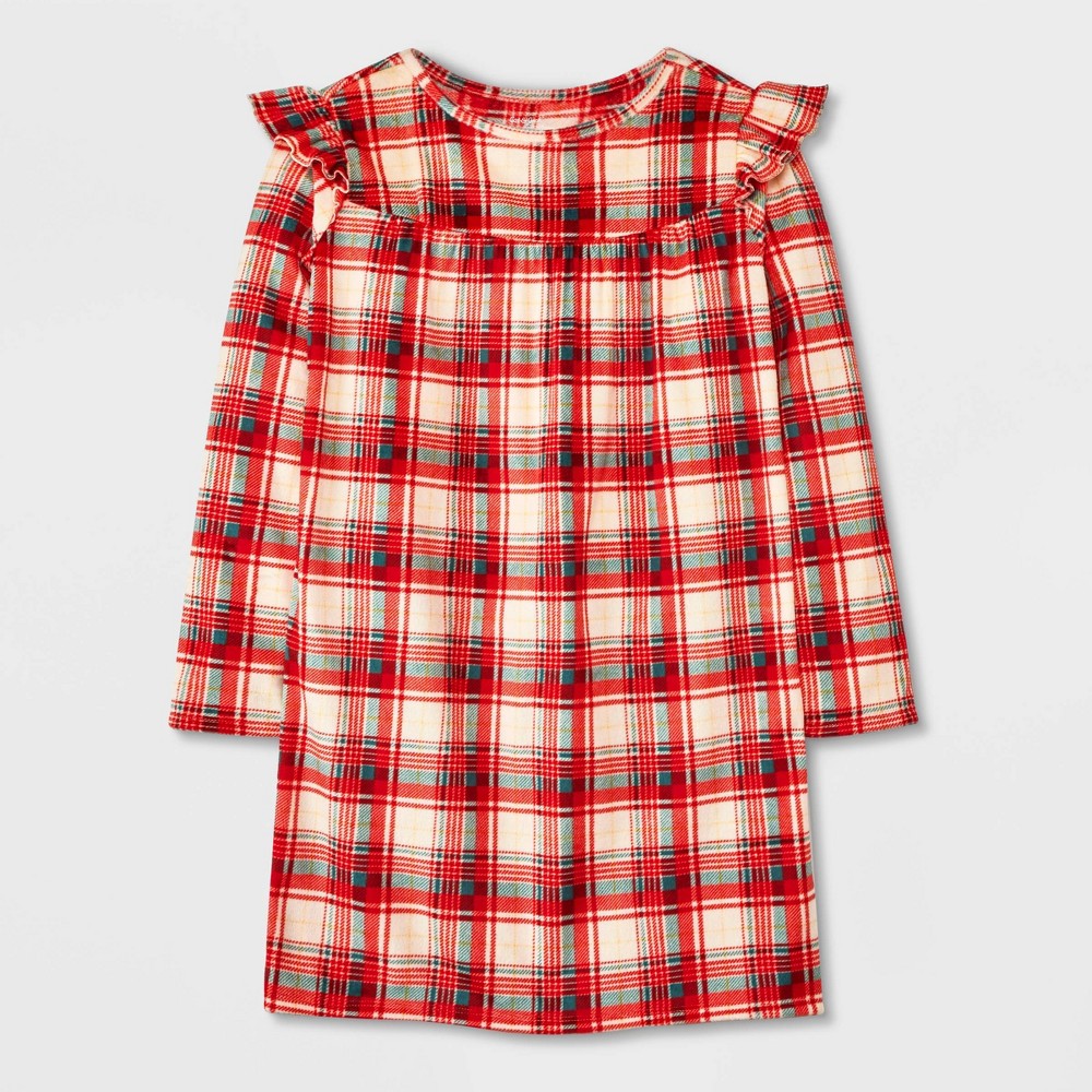 Girls' Long Sleeve NightGown - Cat & Jack™ Cream L