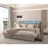TOAOTBNBO Modern Bed with Storage Headboard, Twin Bed Frame with Charging Station, Comfortable Platform Bed with 4 Drawers, Gray Wash - 4 of 4