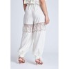 ELOQUII Women's Plus Size Balloon Pant With Lace And Tie Hem - 4 of 4