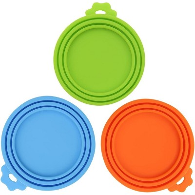 3 Pack Pet Food Can Covers Universal Can Lids Safe/Silicone Dog&Cat Food Can Lid Covers