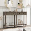 XINGHANZHENXUAN Console Table with 2 Drawers & Shelf, Easy Assembly Sofa Table for Living Room & Entryway, Distressed Wood Finish - 4 of 4