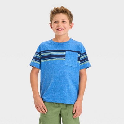 Boys' Short Sleeve Horizontal Chest Striped T-shirt - Cat & Jack™ : Target