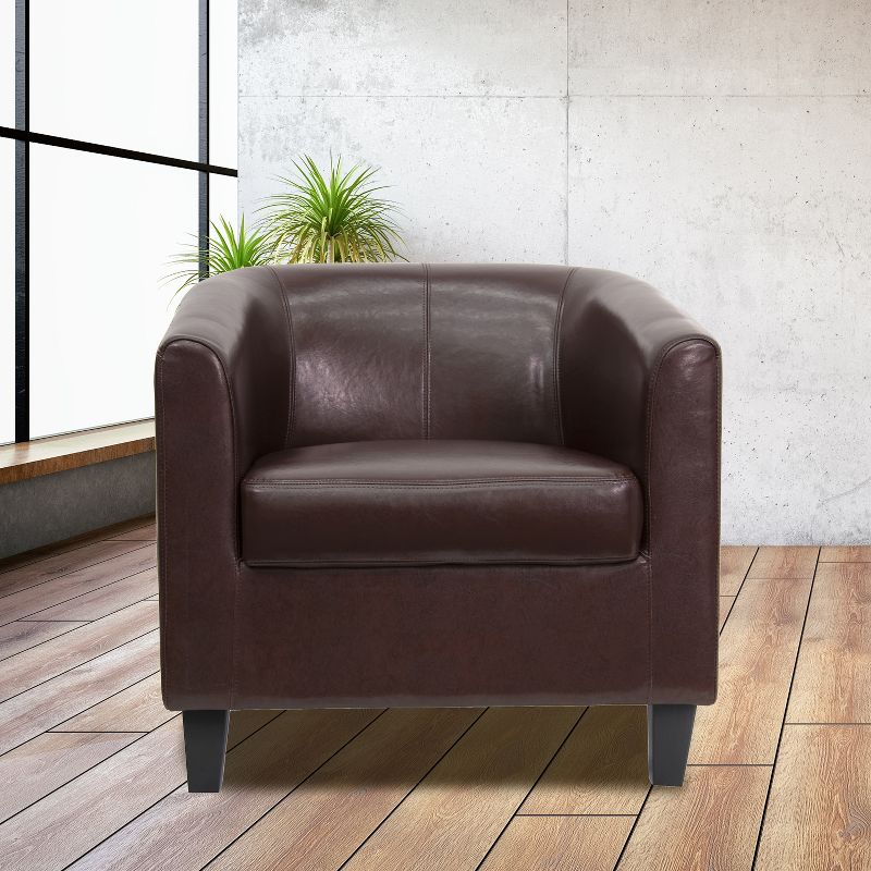 Flash Furniture LeatherSoft Lounge Chair with Sloping Arms, 2 of 11