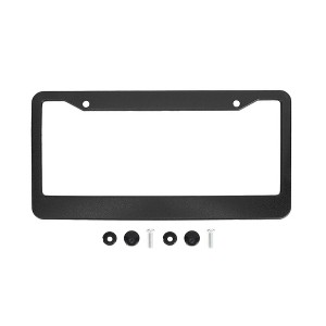 Unique Bargains Aluminium Alloy License Plate Holder Durable Mirror Polished Black - 1 of 4