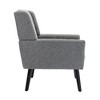 Lyngins Linen Blend Accent Chair, Upholstered Armchair with Curved Back, Modern Sofa Chair, Comfy Reading Chair for Living Room, Home Office - 4 of 4