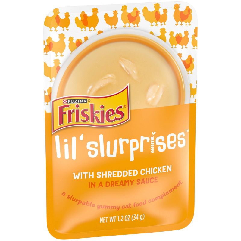 Friskies Lil&#39; Slurprises Compliments Lickable Shredded Chicken Wet Cat Food - 1.2oz, 5 of 9