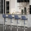 Ora Maison Set of 2 Adjustable Swivel Black Bar Stools 26–34", Faux Leather Counter Chairs with Footrests for Kitchen Island or Home Bar - 2 of 4