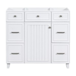 36-Inch Bathroom Vanity Cabinet, Single Sink,Shaker Cabinet With Soft-Closing Cabinet Door And Deep Drawer-Cuddlewood - 1 of 4