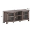 Costway TV Stand Entertainment Center for TV's up to 65'' w/ Storage Cabinets Deep Taupe - 2 of 4