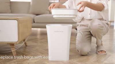 White Plastic Touchless Motion Sensor Trash Can 2.6 Gallon