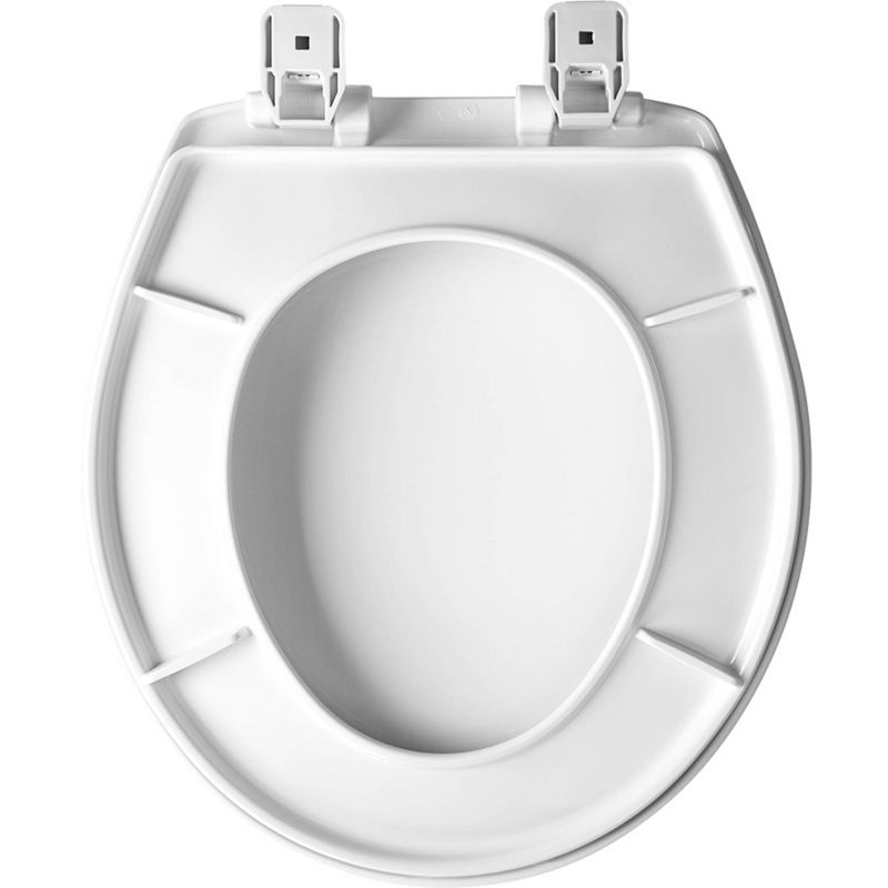 Caswell Never Loosens Round Antimicrobial Plastic Soft Close Toilet Seat White - Mayfair by Bemis, 4 of 7