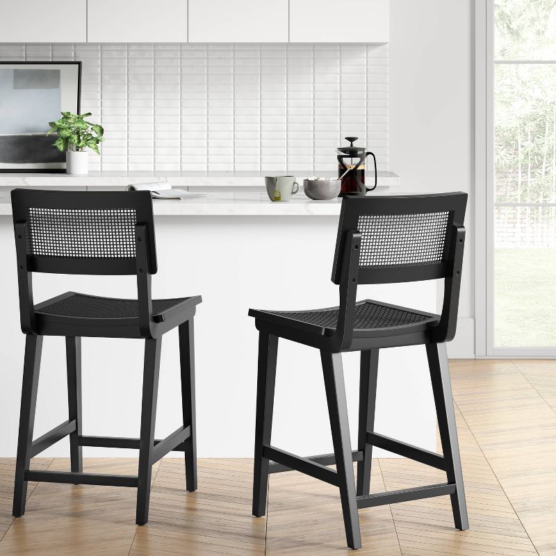 Tormod Backed Cane Counter Height Barstool - Threshold™, 3 of 13