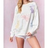 Women's Tweedy Bunny Sweatshirt - Peach Love - 2 of 4