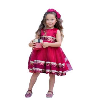 Girls Season of Sparkle Red Tiered Holiday Dress - Mia Belle Girls