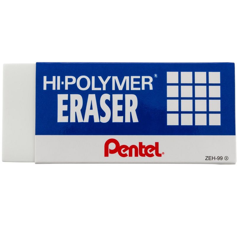 Pentel Hi-Polymer Block Eraser, Small, White, Pack of 48, 2 of 3