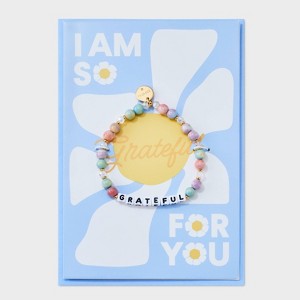 Little Words Project Grateful Card and Beaded Bracelet Set 2pc - Multicolor - 1 of 4