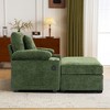 Whisen Modern Oversized Chair with Ottoman, Chenille Fabric Comfy Sofa Bed with Cupholders and USB Charging Ports - 3 of 4