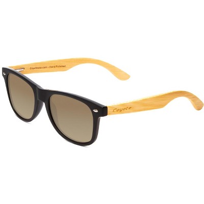 Coyote Eyewear Woodie Polarized Sun OR Bi-Focal Sunglasses Black Brown Bamboo
