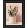 HomeRoots Striped Bohemian Plant Black Framed Print Wall Art - 4 of 4