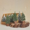 Storied Home 24-Piece Faux Tall Evergreen Trees with Natural Wood Slice Base, Snow Finish - 3 of 4
