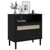 vidaXL Sideboard SENJA Rattan Look Black 31.5 in.x15.7 in.x31.5 in. Solid Wood Pine - 3 of 4