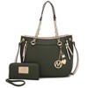 MKF Collection Lina Vegan Leather Shoulder Bag and Wallet by Mia K - Olive - 2 of 4