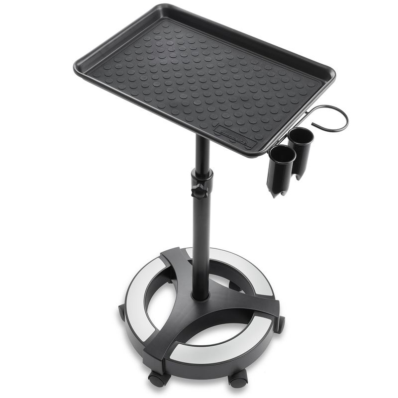 Saloniture Rolling Salon Aluminum Instrument Tray - Portable Hair Stylist Trolley with Accessory Caddy and Mat, 2 of 8