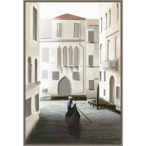 Amanti Art Framed Venice Moment by Omar Escalante Canvas Wall Art Print (23 in. W x 33 in. H), Sylvie Greywash Frame - 1 of 4