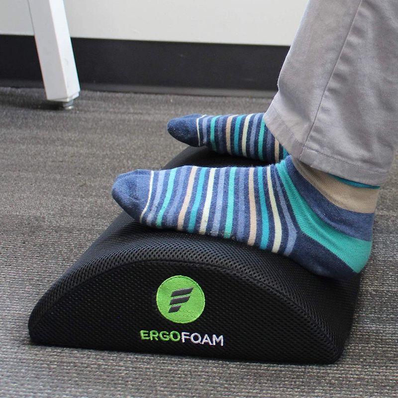 ErgoFoam Adjustable Foot Rest for Added Height (Mesh) - Orthopedic Teardrop Design - Large Premium Under Desk Foot Rest - Most Comfortable Foot Rest, 4 of 5