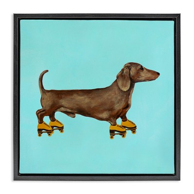 Stupell Industries Funny Dachshund On Roller Skates, 18" x 18"