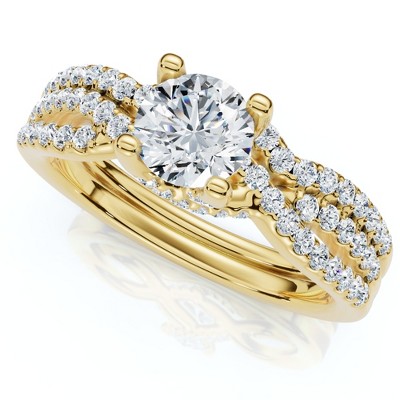 Pompeii3 1Ct TW Infinity Engagement Wedding Ring Set 14k Gold Lab Created