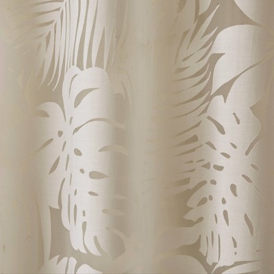 Maui Tan Palm Leaf Sheer Grommet Window Panel