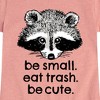 Girls' - Instant Message - Small Trash Cute Raccoon Fitted Short Sleeve Graphic T-Shirt - 2 of 4