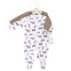 Hudson Baby Infant Girl Cotton Snap Sleep and Play 2pk, Modern Pink Safari - 2 of 2