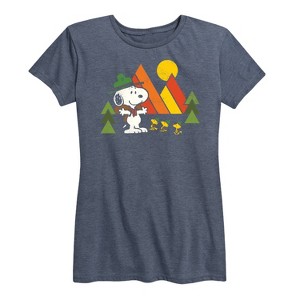 Women's - Peanuts - Retro Snoopy and Woodstock Forest Short Sleeve Graphic T-Shirt - 1 of 4