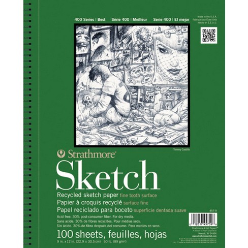 Strathmore 400 Series Art Drawing Journal, 7x10 Wire Bound, Black Drawing  Paper Journal, 100 Pages 