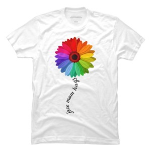 Adult Design By Humans Free Mom Hugs Pride Rainbow Sunflower By Avocato T-Shirt - 1 of 2