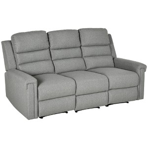 HOMCOM Recliner Sofa Couch with Easy Pull Handles and Adjustable Footrest, 3 Seater Sofa Modern Couch - 1 of 4