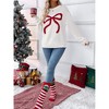 Clearlove Womens Christmas Sweater 2025 Fall Sweater Long Sleeve Crewneck Cropped Knit Sweaters Cute Bow Pullover Tops - 4 of 4