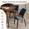 Dining Chair Set of 2, Linen Upholstered Dining Chair with Wood Legs,Wooden Kitchen Chair, Chairs with Cushions for Dining Room, Living Room - 4 of 4