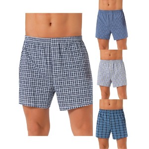 INSPIRE CHIC Men's 4 Pack Classic Elastic Waist Plaid Pattern Underwear Boxer Shorts - 1 of 4