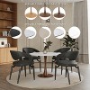 LeisureMod Bristol 35'' Modern Round Dining Table – Durable MDF Top and Wood-Transfer Walnut Steel Base for Kitchen, Dining Room, or Cafes - 4 of 4