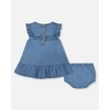Deux par Deux Girl Light Soft Denim Dress and Bloomer Set - 3 of 4