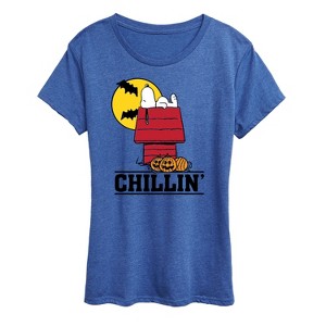 Women's - Peanuts - Snoopy Chillin Halloween Short Sleeve Graphic T-Shirt - 1 of 4