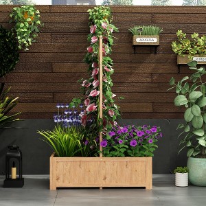 Famapy Brown Wooden Planter For Garden Indoor General Purpose Climbers Use - 1 of 4