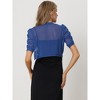 INSPIRE CHIC Women's Casual Short Sleeve Mesh Sheer Open Front Cropped Cardigan Shrug - 3 of 4