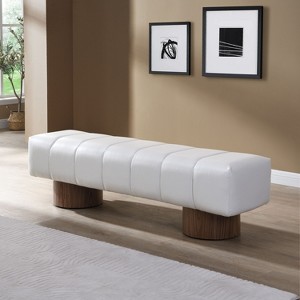 CAVINAS Modern Fabric Stool Top Ottoman Bench with Cushioned Seat,Upholstered Storage Bench for Living Room - 1 of 4
