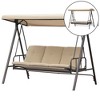Aoodor 3-Person Outdoor Patio Swing Chair with Adjustable Canopy - Perfect for Patio, Garden - 3 of 4