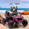24V Kids 2-Seater Ride On UTV, 4WD Electric Off-Road Car with Remote Control, 3 Speeds, LED Lights, Music, for Boys & Girls Ages 3+ - 4 of 4